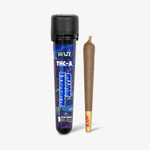 haze exotics thc-a flower blueberry muffin 1 gram preroll