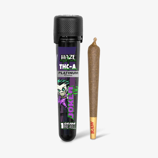 haze exotics platinum reserve thc-a 1 gram preroll joker og