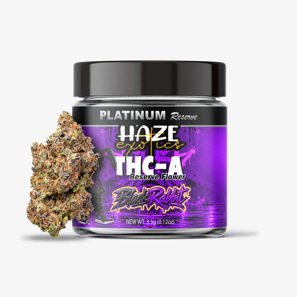 THC-A FLOWER  / BLACK RABBIT / HAZE EXOTICS PLATINUM RESERVE