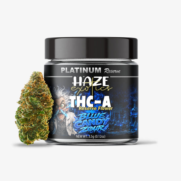 THC-A FLOWER  / BLUE CANDY ZOUR/ HAZE EXOTICS PLATINUM RESERVE