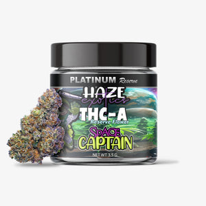haze exotics platinum reserve thc-a flower space captain 3.5 gram jar